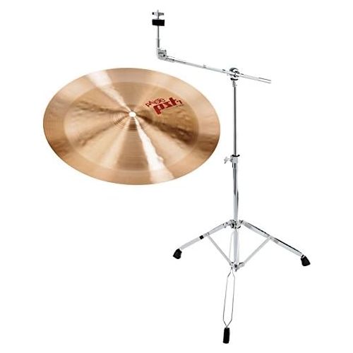  [아마존베스트]Paiste 14 inch China cymbal, PST7 series including boom cymbal stand (CuSn8 bronze, made in Switzerland, boom cymbal stand, height adjustable from approx. 65 - 103 cm, boom length