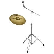 [아마존베스트]Paiste 101 Brass 14 Inch Crash Set (MS63 Brass, Balanced Tone, Suitable for Any Style, Includes Boom Cymbal Stand)