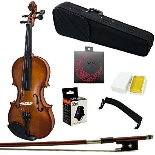  Paititi 34 Size Artist-100 Student Violin Starter Kit with Brazilwood Bow Lightweight Case, Shoulder Rest, Extra Strings and Rosin