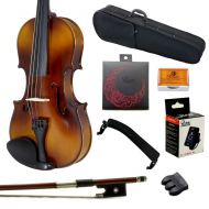 Paititi 14 Size Solid Wood Student Violin Complete Package w Case Bow Rosin String Tuner Stand Complete Package