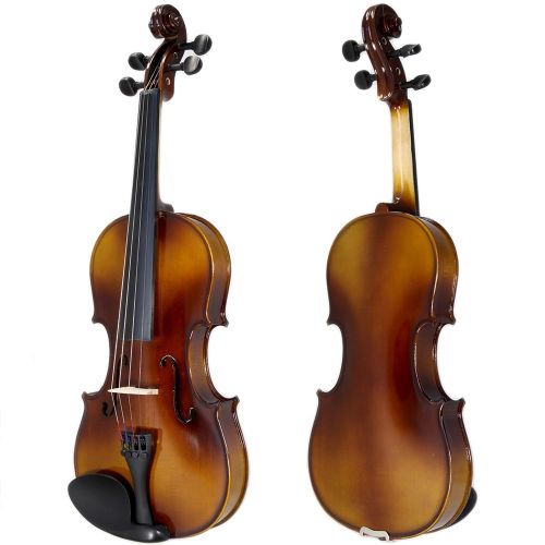  Paititi 14 Size Solid Wood Student Violin Complete Package w Case Bow Rosin String Tuner Stand Complete Package