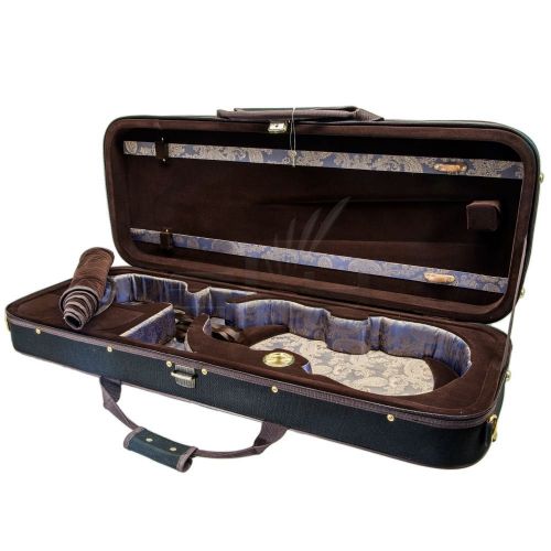  Paititi 16 inch Professional Oblong Shape Lightweight Viola Hard Case with Hygrometer Black/Brown