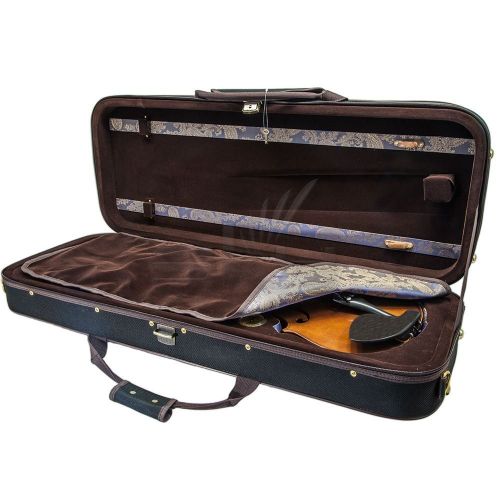  Paititi 16 inch Professional Oblong Shape Lightweight Viola Hard Case with Hygrometer Black/Brown