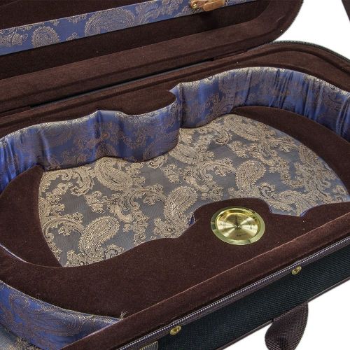  Paititi 16 inch Professional Oblong Shape Lightweight Viola Hard Case with Hygrometer Black/Brown