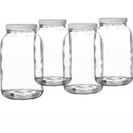 Pakkon Wide Mouth Glass Mason Jar with PlasticLid/Ferment & Store Kombucha Tea or Kefir/Use for Canning, Storing, Pickling & Preserving Dishwasher Safe, Airtight Liner Seal, 1 gall