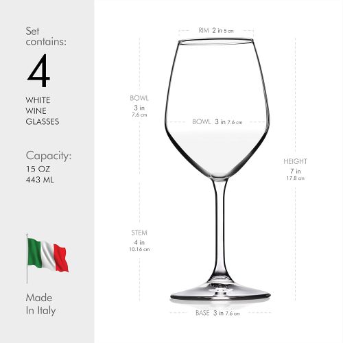  [아마존베스트]Paksh Novelty Italian Wine Glasses - for Parties, Weddings, Gifting, Clear Wine Glass, for Red and White Wine (Set of 4)