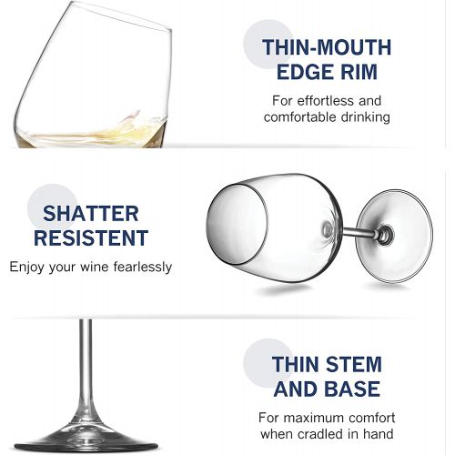  [아마존베스트]Paksh Novelty Italian Wine Glasses - for Parties, Weddings, Gifting, Clear Wine Glass, for Red and White Wine (Set of 4)