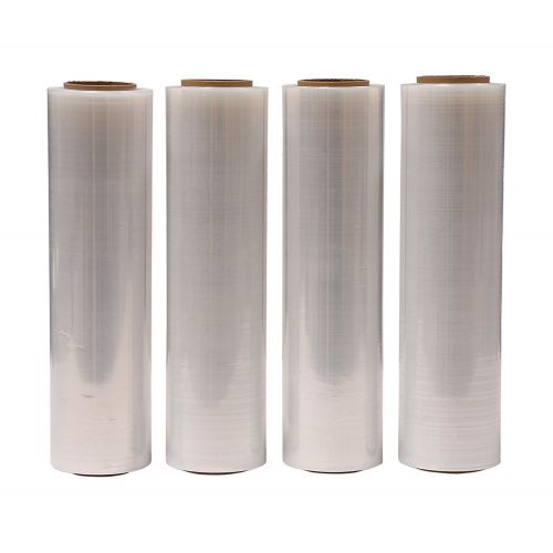  PalPakUSA Clear Plastic Shrink Film, Industrial Strength Moving & Packing Wrap, 4 Pack 18 x 1500 Ft Rolls with Best Selling Stretch Film Dispenser with Tension Knob Adjustment for Furniture,