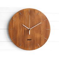 Paladim Wooden Round Wall Clock 12 - The OVAL - Modern/Contemporary Industrial Style Home and Office Decor, Housewarming Gift