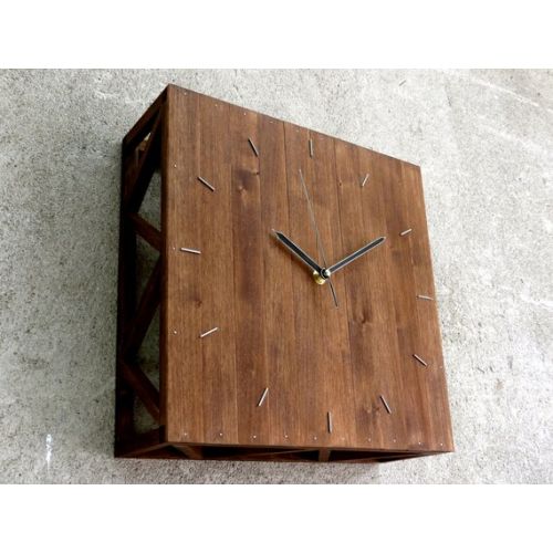  Paladim Wooden Wall Clock, Box Decor, Square Wall Clock, Wall Decor, Rustic Home Decor, Industrial Clock, Minimal Decor, Wooden Shelf Clock, Kub