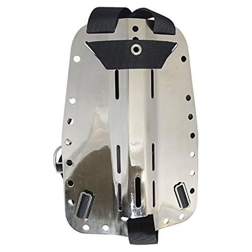  Palantic Techical Diving Stainless Steel Backplate with Harness System and Pad with 8 Bookscrews,Black
