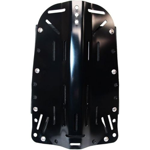  Palantic Scuba Tech Diving Aluminum Backplate with Pad and 8 Bookscrews Combo, Black