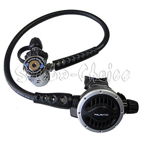  Palantic SCR-03-DIN-AJ-OC Scuba Diving Dive AS105 DIN Regulator with 27-Inch Hose with Octopus, Adjustable 2nd Stage