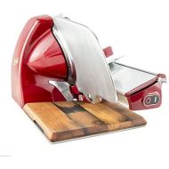 Berkel / Palatina Werkstatt Berkel - Electric Slicer Home Line 250 - Red - New Model 2018 + Handmade Barrel Wood Chopping Board