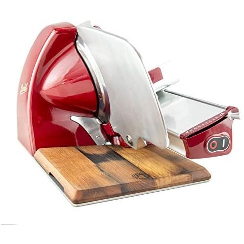  Berkel / Palatina Werkstatt Berkel - Electric Slicer Home Line 250 - Red - New Model 2018 + Handmade Barrel Wood Chopping Board