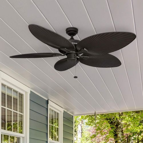  [아마존베스트]Honeywell Ceiling Fans Honeywell Palm Island 52-Inch Tropical Ceiling Fan, Five Palm Leaf Blades, Indoor/Outdoor, Damp Rated, Bronze