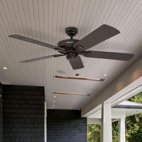  Palm Coast Fans Honeywell Belmar 52-Inch Outdoor Ceiling Fan, Five Damp Rated Blades, Exterior, Bronze