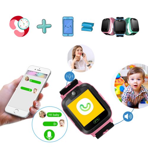  PalmTalkHome 3G Kids Smart Watch Phone for Boys Girls - GPS/Wi-Fi/LBS Locator Pedometer Fitness Smartwatch Tracker with Touch Camera 2 Way Call SOS Voice Chat Games Alarm Clock Wrist Watch Chil