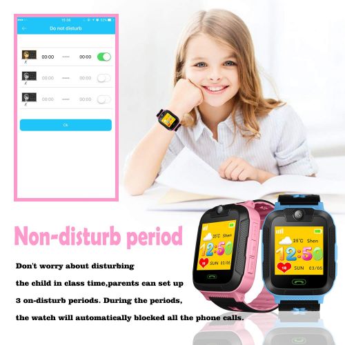  PalmTalkHome 3G Kids Smart Watch Phone for Boys Girls - GPS/Wi-Fi/LBS Locator Pedometer Fitness Smartwatch Tracker with Touch Camera 2 Way Call SOS Voice Chat Games Alarm Clock Wrist Watch Chil