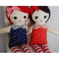 PalookaHandmade TWIN CLASSIC RAGDOLLS - Twin dolls, gift for twins, plush toys Heirloom Dolls - Made To Order