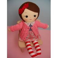 /PalookaHandmade Heirloom Ragdoll - Handmade cloth doll classic dress-up rag doll with skirt and hand-knitted cardigan - Made to Order