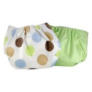 Pam Grace Creations Green Polka-dot Cloth Diaper Covers (Set of 2) by Pam Grace Creations