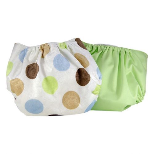  Pam Grace Creations Green Polka-dot Cloth Diaper Covers (Set of 2) by Pam Grace Creations