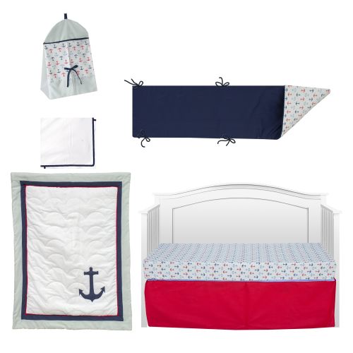  Pam Grace Creations Pam Grace Anchors Away 6 Piece Crib Bedding Set