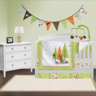 Pam Grace Creations Charming Woodland Forest 6 Piece Crib Bedding Nursery Set, Brown/Tan/Orange
