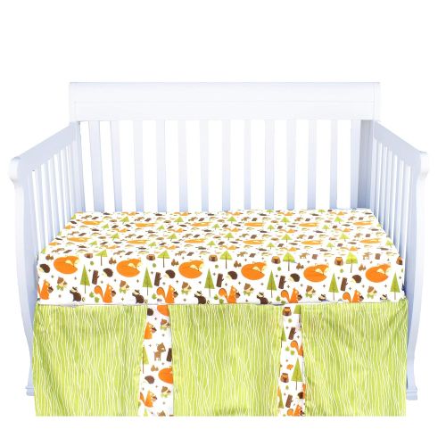  Pam Grace Creations Charming Woodland Forest 6 Piece Crib Bedding Nursery Set, Brown/Tan/Orange