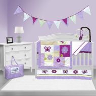 Pam Grace Creations 10-Piece Baby Bedding Set, Lavendar/Purple, Crib Bedding Set for Nursery with Purple Butterflies