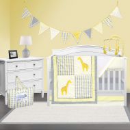 Pam Grace Creations Pam Grace Giraffe Animals and Safari Time. Grey and Yellow 10 Piece Crib Bedding Set for Boys and Girls.