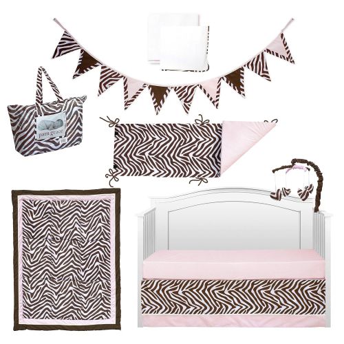  Pam Grace Creations 10 Piece Crib Bedding Set, Zara Zebra