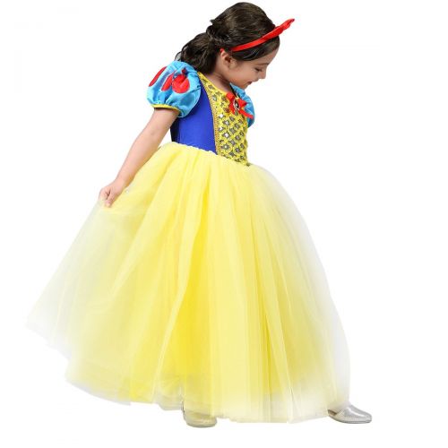  PamidaDress Girls Princess Costume Snow White Fancy Deluxe Pullover Dress Disney Dress-up Set Halloween