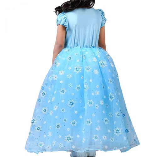  PamidaDress Girls Princess Elsa Costumes Snow Queen Fancy Party Dress-up Disney Birthday Halloween Dress