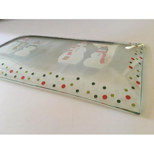  Holiday Candy Dish Serving Platter Snowmen Divided Glass Christmas Tableware Dessert Plate Snowman Appetizer Plate Pampered Chef