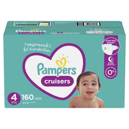  Pampers Cruisers Diapers (Choose Size and Count), Size 4, 124 Count