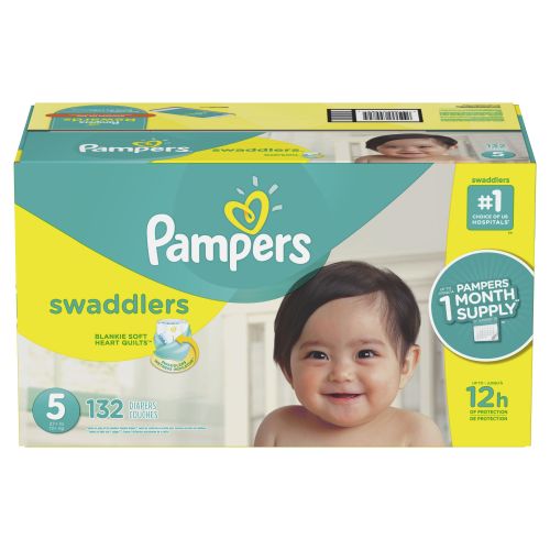  Pampers Swaddlers Blankie Soft Heart Quilts Diapers Size 5, 19 Count Jumbo Pack