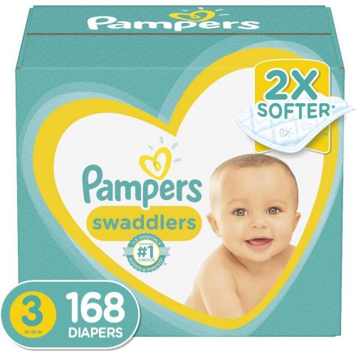  [아마존베스트]Diapers Size 3, 168 Count - Pampers Swaddlers Disposable Baby Diapers, ONE MONTH SUPPLY