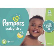 [아마존베스트]Diapers Size 5, 164 Count - Pampers Baby Dry Disposable Baby Diapers, ONE MONTH SUPPLY