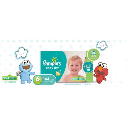  [아마존베스트]Diapers Size 6, 144 Count - Pampers Baby Dry Disposable Baby Diapers, ONE MONTH SUPPLY