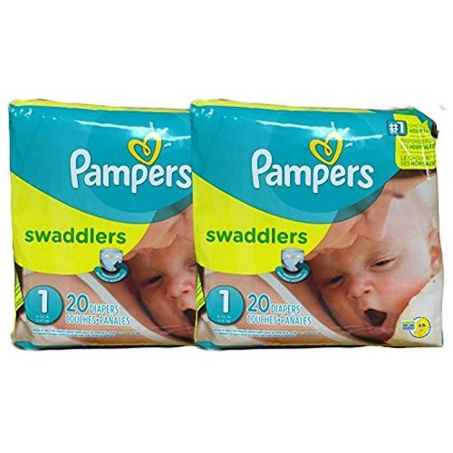  [아마존베스트]Pampers Swaddlers Diapers, Size 1, 20 Count Pack of 2 (Total of 40 Pampers)