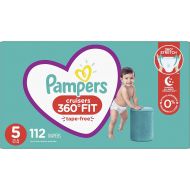 [아마존베스트]Pampers Pull On Diapers Size 5 - Cruisers 360˚ Fit Disposable Baby Diapers with Stretchy Waistband, 112Count ONE Month Supply