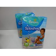 [아마존베스트]Pampers Splashers Swim Diapers Disposable Swim Pants, Medium, Size 4 (20-33 lb), 18 Count (Pack of 2)