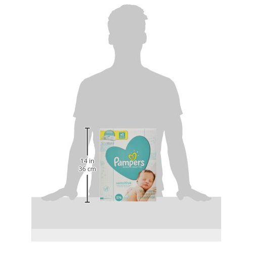  [아마존베스트]Pampers Sensitive Water-Based Baby Diaper Wipes, 9 Refill Packs for Dispenser Tub - Hypoallergenic and Unscented - 576 Count