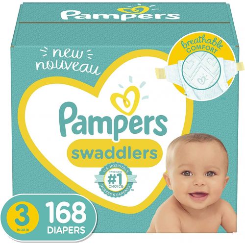  Diapers Size 3, 168 Count - Pampers Swaddlers Disposable Baby Diapers, ONE MONTH SUPPLY