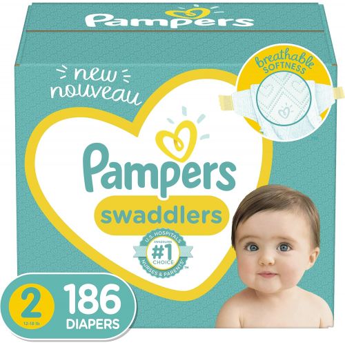  Diapers Size 2, 186 Count - Pampers Swaddlers Disposable Baby Diapers, ONE MONTH SUPPLY
