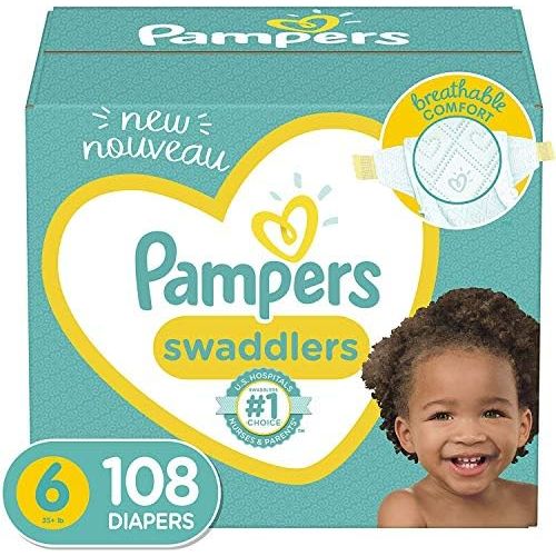  Diapers Size 6, 108 Count - Pampers Swaddlers Disposable Baby Diapers, ONE MONTH SUPPLY