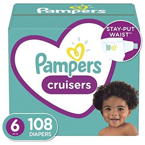  Diapers Size 6, 108 Count - Pampers Cruisers Disposable Baby Diapers, ONE MONTH SUPPLY