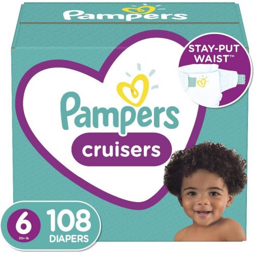  Diapers Size 6, 108 Count - Pampers Cruisers Disposable Baby Diapers, ONE MONTH SUPPLY